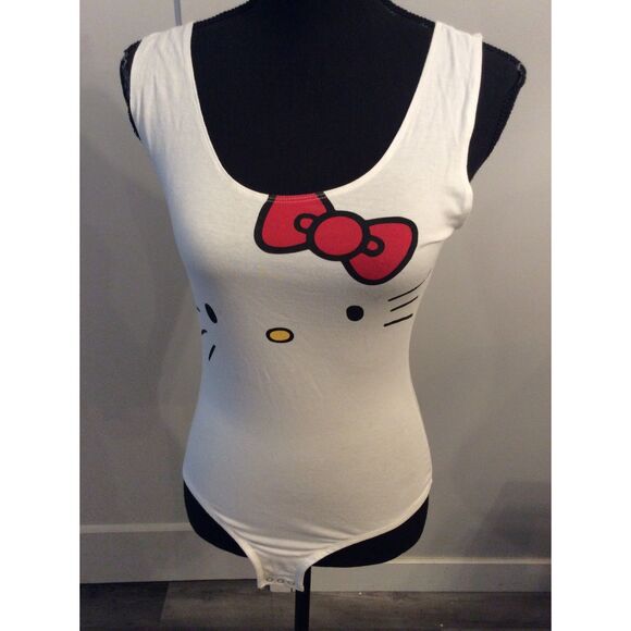 Hello Kitty Tops - Hello Kitty Sanio Medium Tank Body Suit Women's Bow Criss Cross Back
